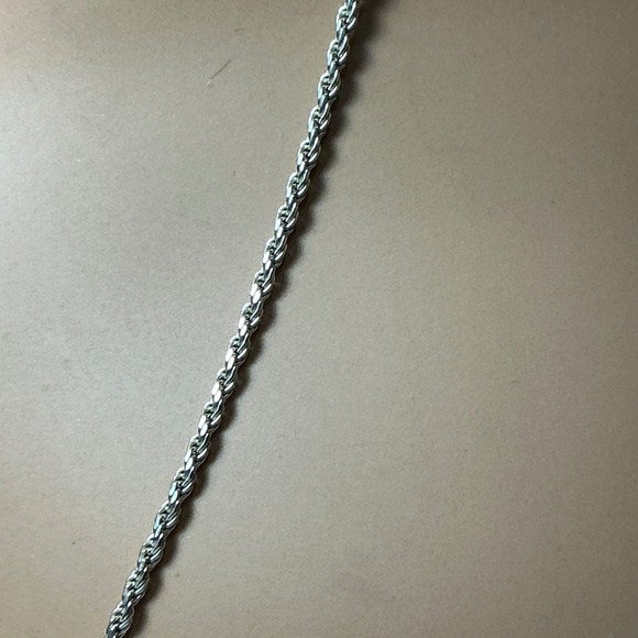 Sterling Silver Rope Style Necklace / Chain. 24 inches long - Picture 2 of 4